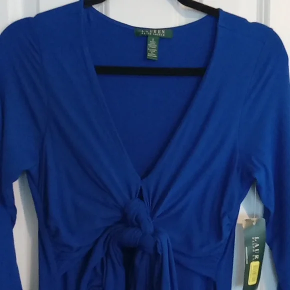 Ralph Lauren Blue Midi Wrap Dress - Picture 3 of 5